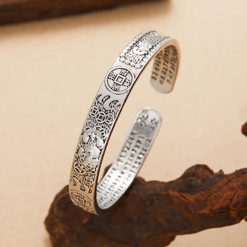 Vintage Silver-Plated Open Cuff Bracelet