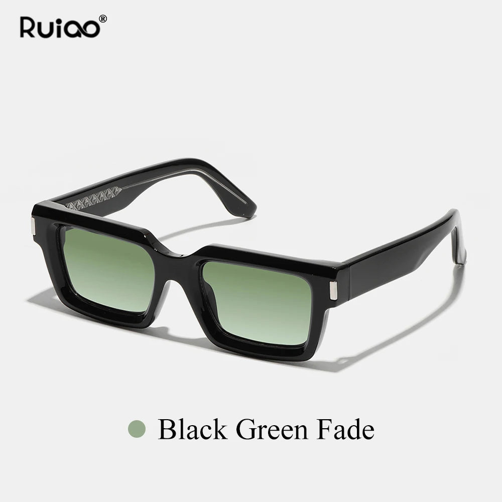 Retro Rectangle Polycarbonate Fashion Sunglasses