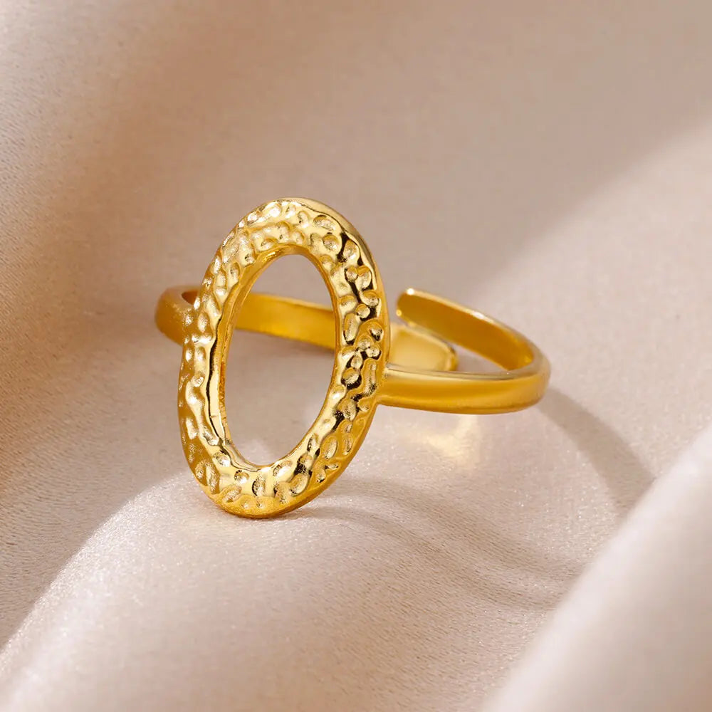 Multilayer Geometric Open Ring for Women | Vintage 18K Gold Plated
