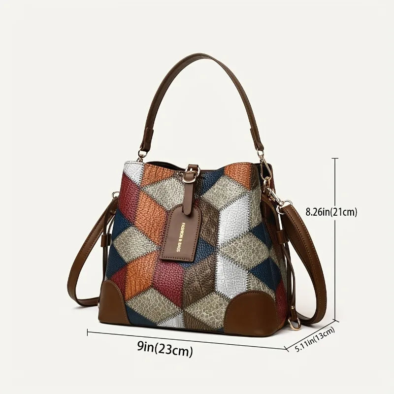 Vintage Bucket Crossbody Bag for Women