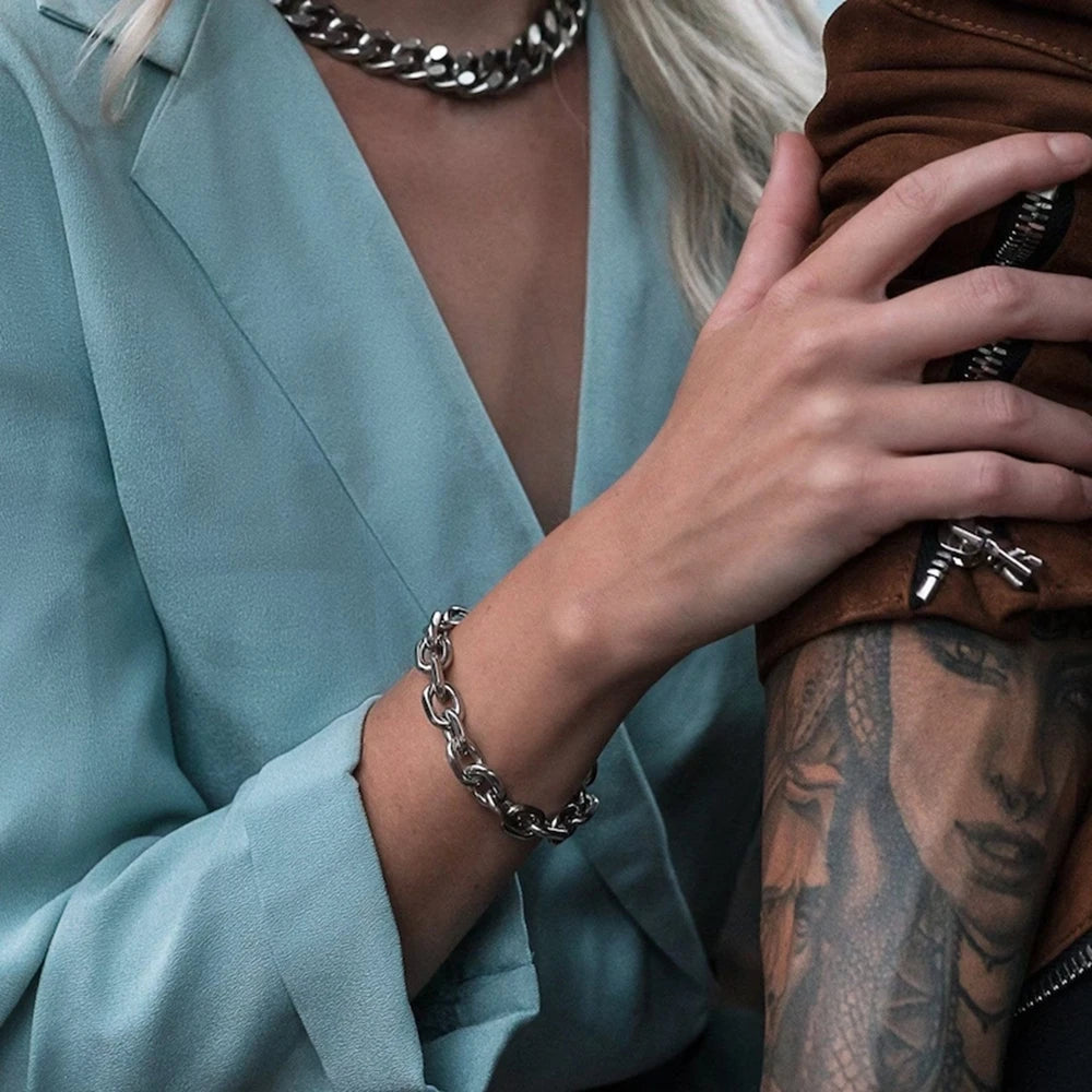 Chunky Stainless Steel Cable Chain Bracelet