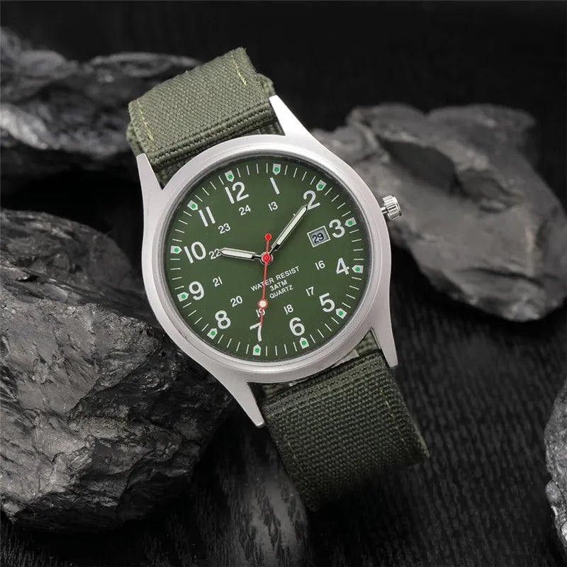Men's Casual Quartz Watch with Silicone Strap
