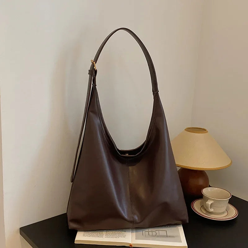Minimalist Faux Leather Hobo Bag for Women
