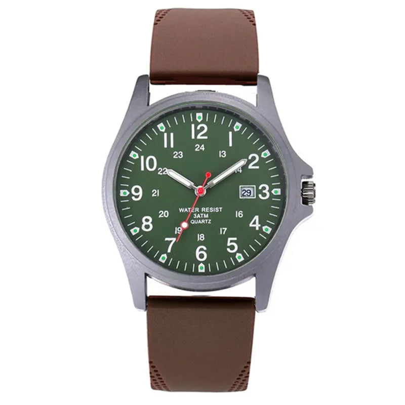 Men's Arabic Dial Quartz Watch with Silicone Strap