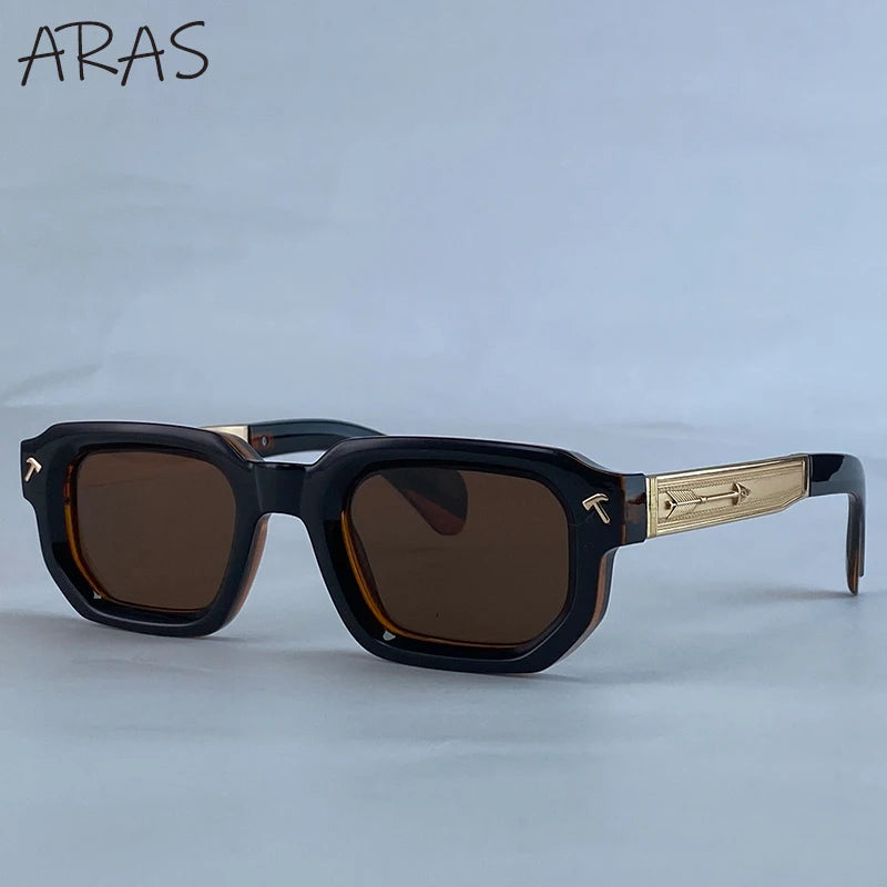 Men's Vintage Square Alloy-Frame Sunglasses