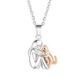 Girl and Dog Pendant Necklace in Zinc Alloy