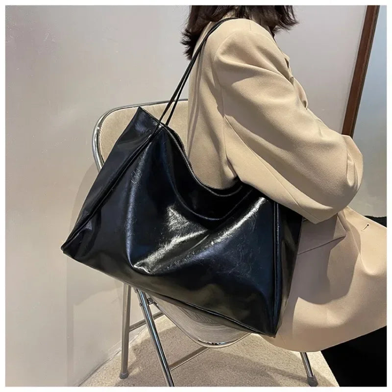 Soft PU Leather Shoulder Tote Bag