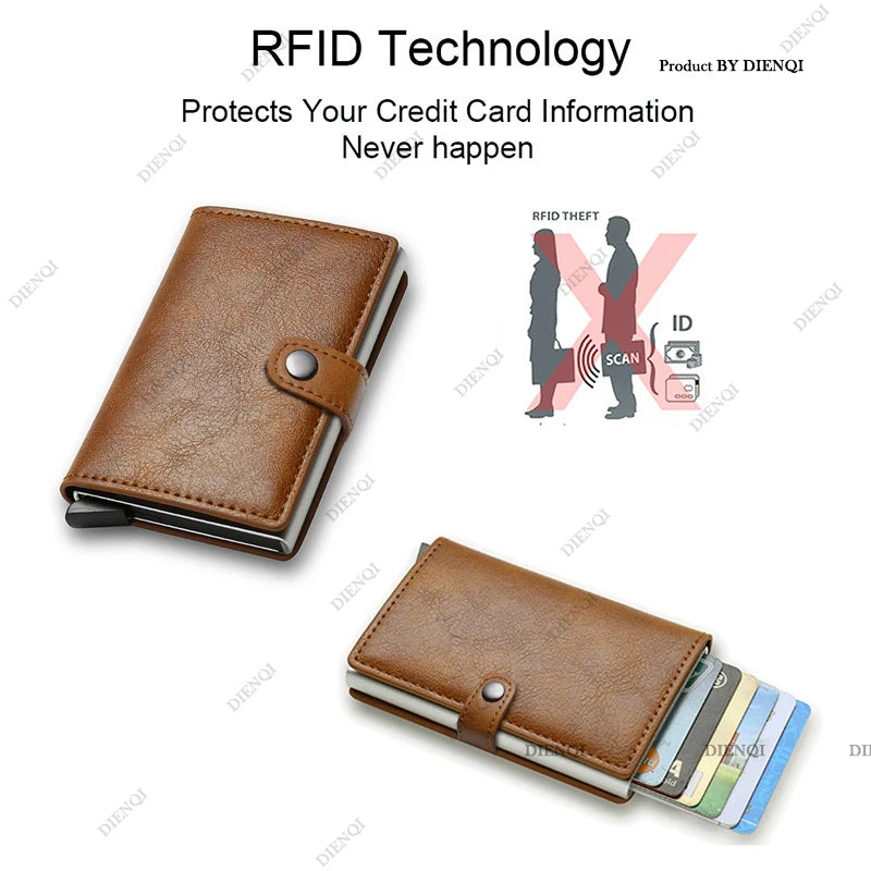 Carbon Fiber RFID Pop-Up Card Holder Wallet | Slim Metal Men's Minimalist Purse