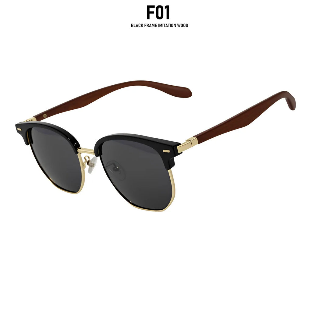 Retro Semi-Rimless Oval Sunglasses
