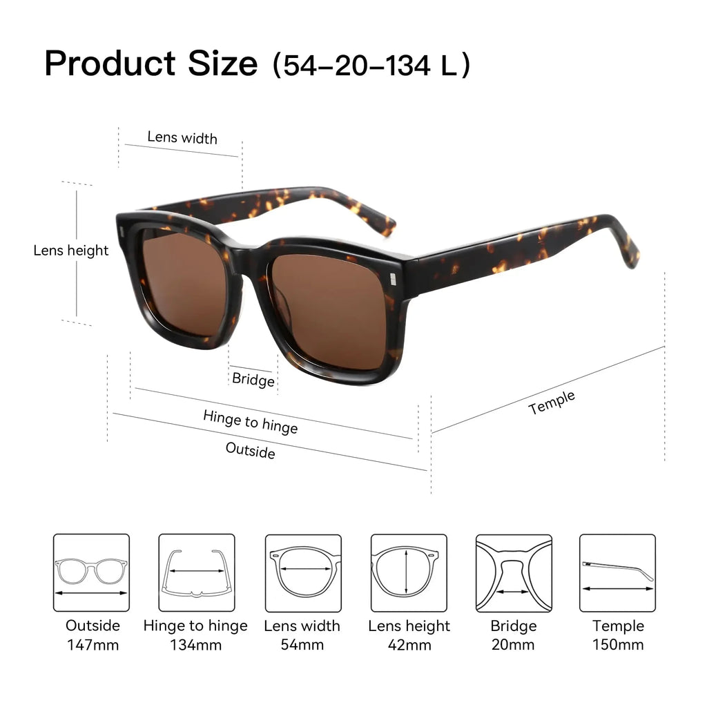 Unisex Classic Square Polarized Sunglasses