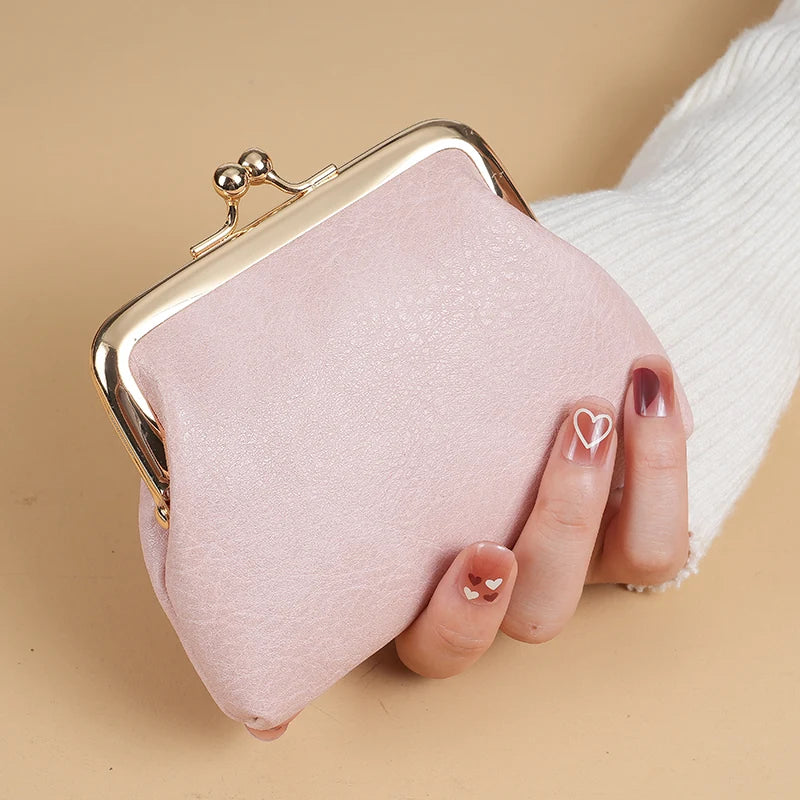 Retro Buckle Candy Colour Short Coin Purse for Women