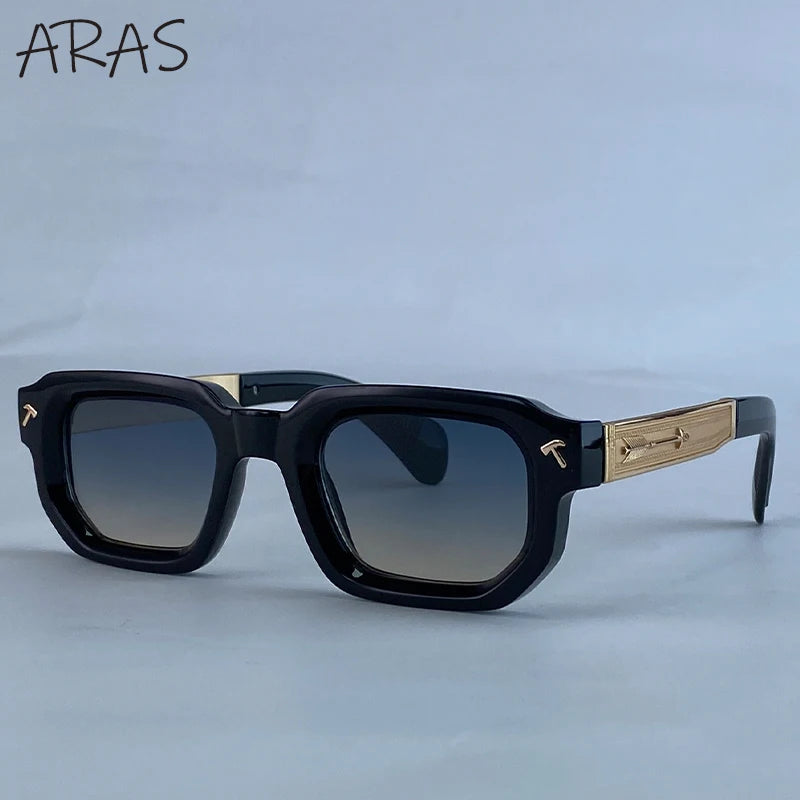 Men's Vintage Square Alloy-Frame Sunglasses