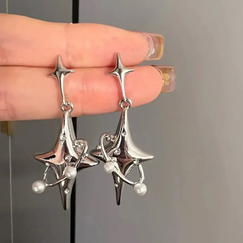 Y2K Irregular Liquid Clip Earrings for Women
