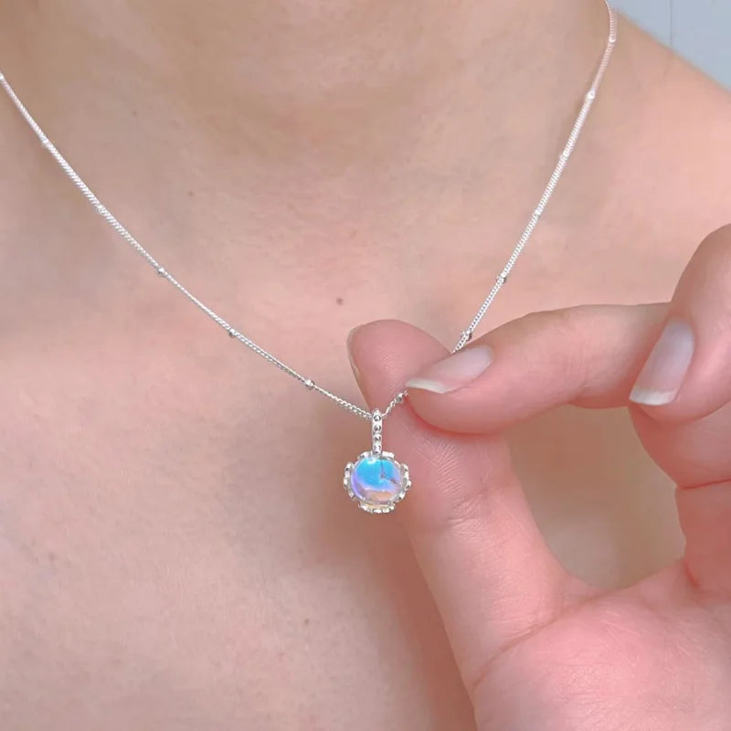 925 Sterling Silver Star Smile Dimple Pendant Necklace for Women