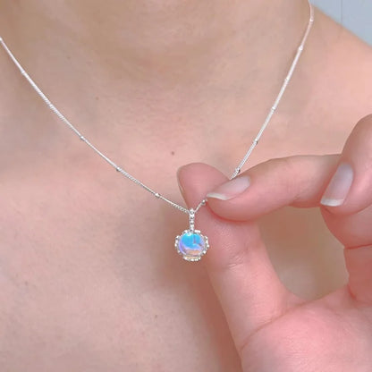 925 Sterling Silver Star Smile Dimple Pendant Necklace for Women