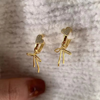925 Sterling Silver Bow Knot Pearl Earrings for Women