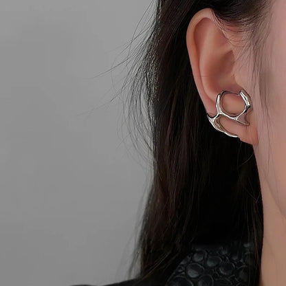Y2K Irregular Liquid Clip Earrings for Women