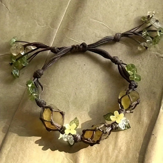 Crystal Osmanthus Fluorite Adjustable Bracelet for Women | Gift