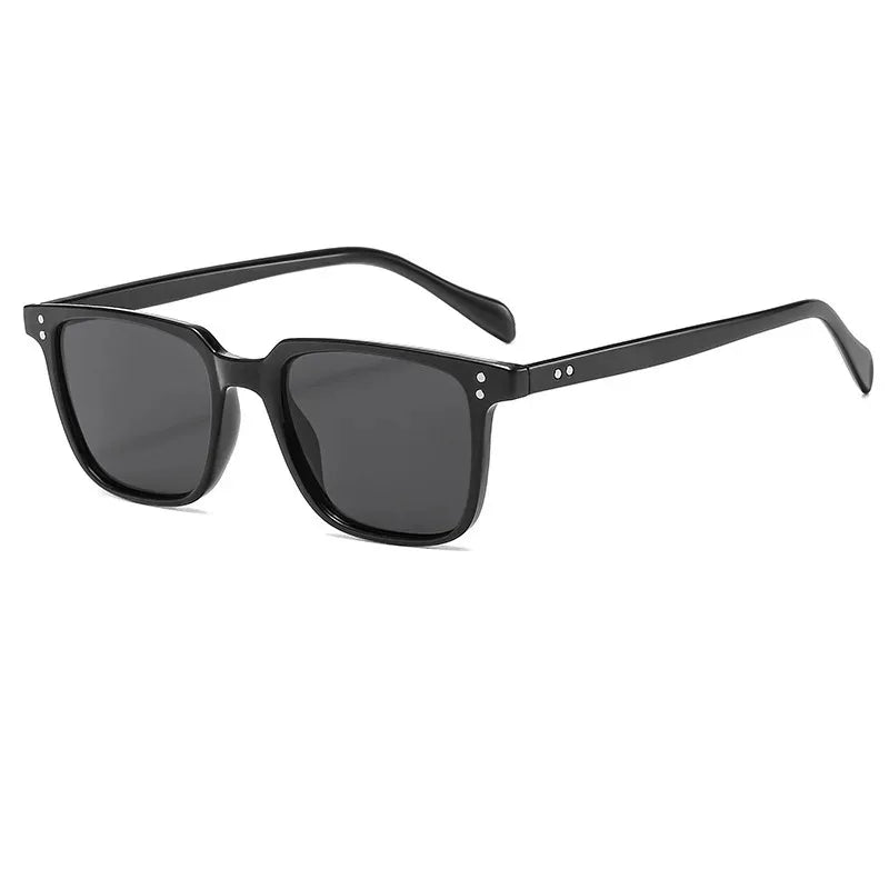 Retro Square Resin-Frame Sunglasses