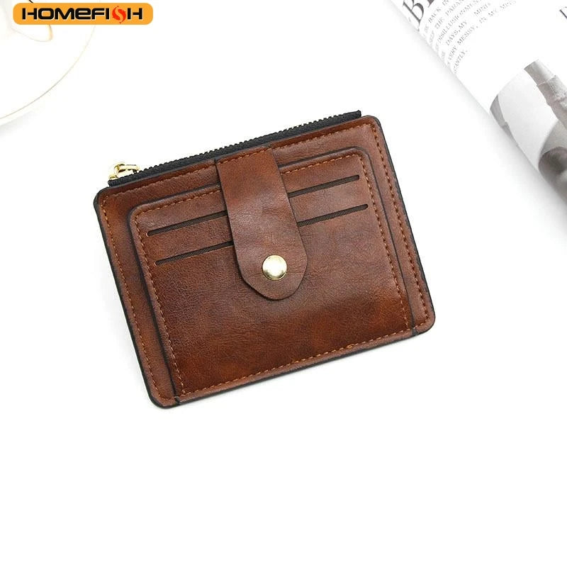 Men's Slim PU Leather Business Wallet | Credit Card & Coin Pocket Bifold Purse