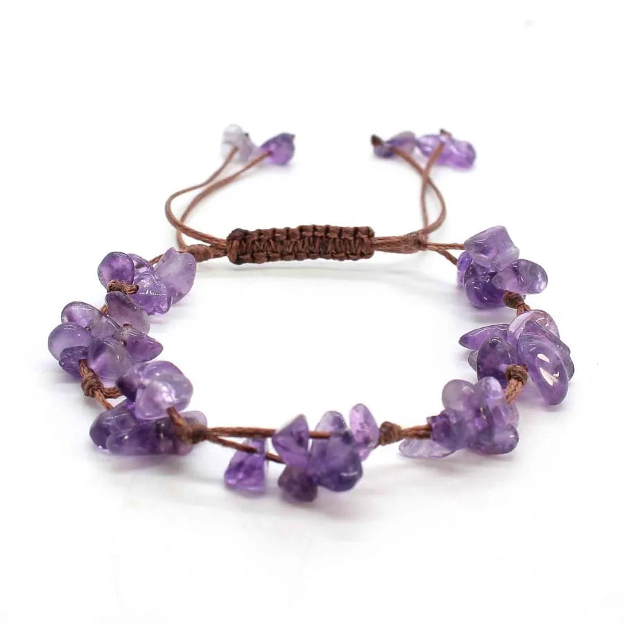Macrame Crystal Chip Stone Braided Bracelet for Women | Adjustable