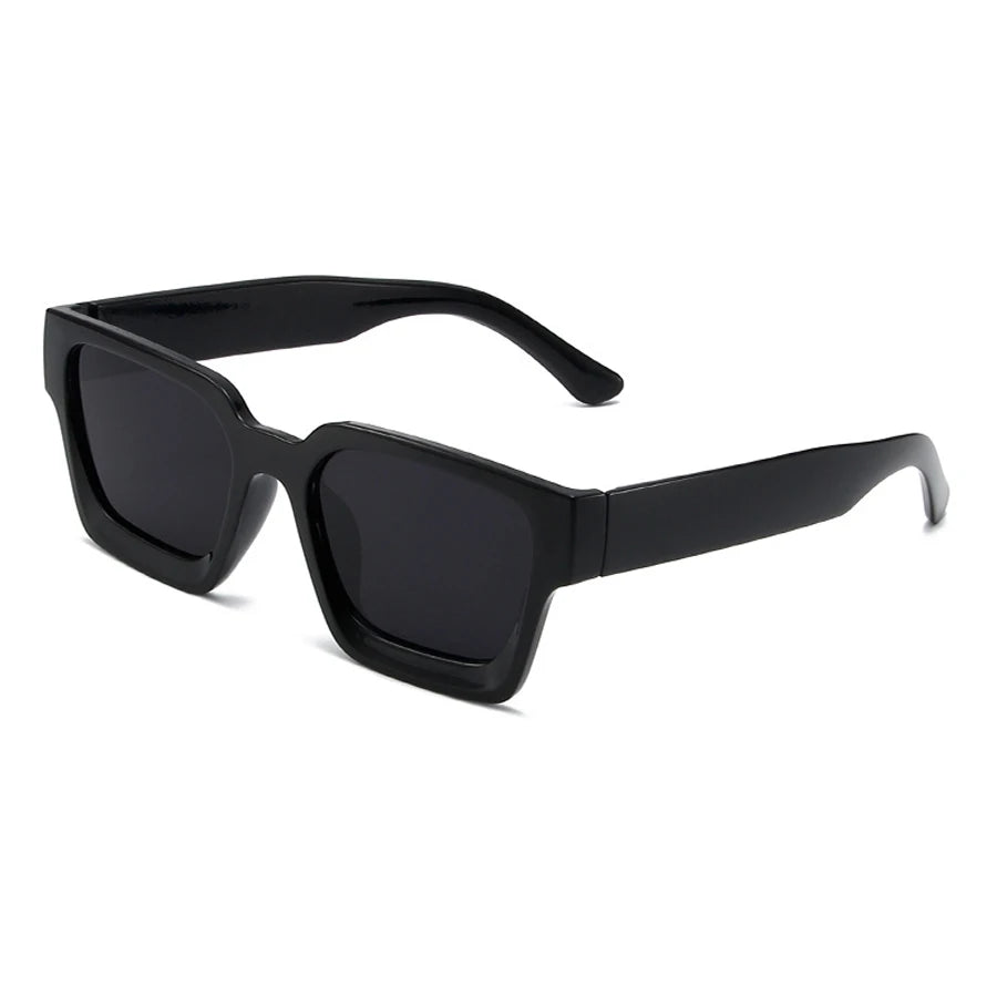 Classic Retro Square Plastic-Frame Sunglasses