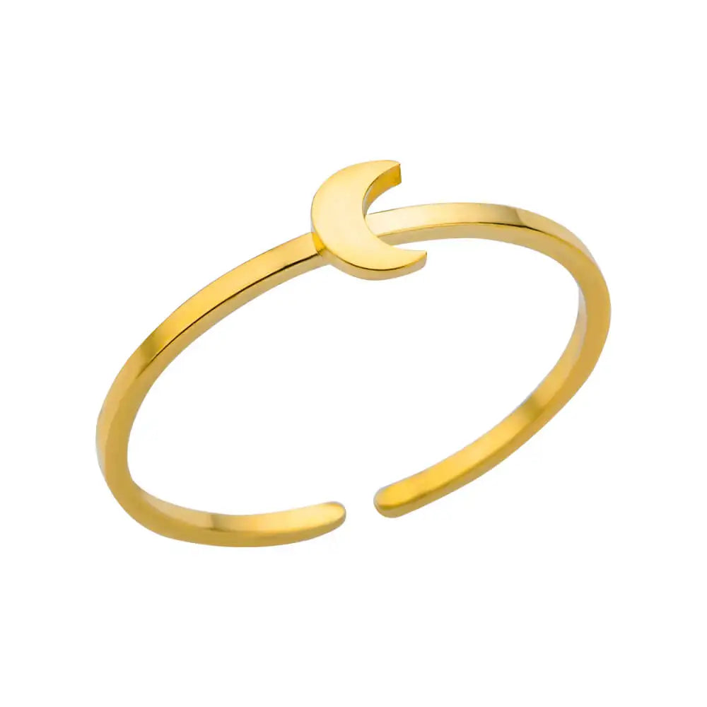 Shell & Star Adjustable Open Ring for Women | 18K Gold Plated