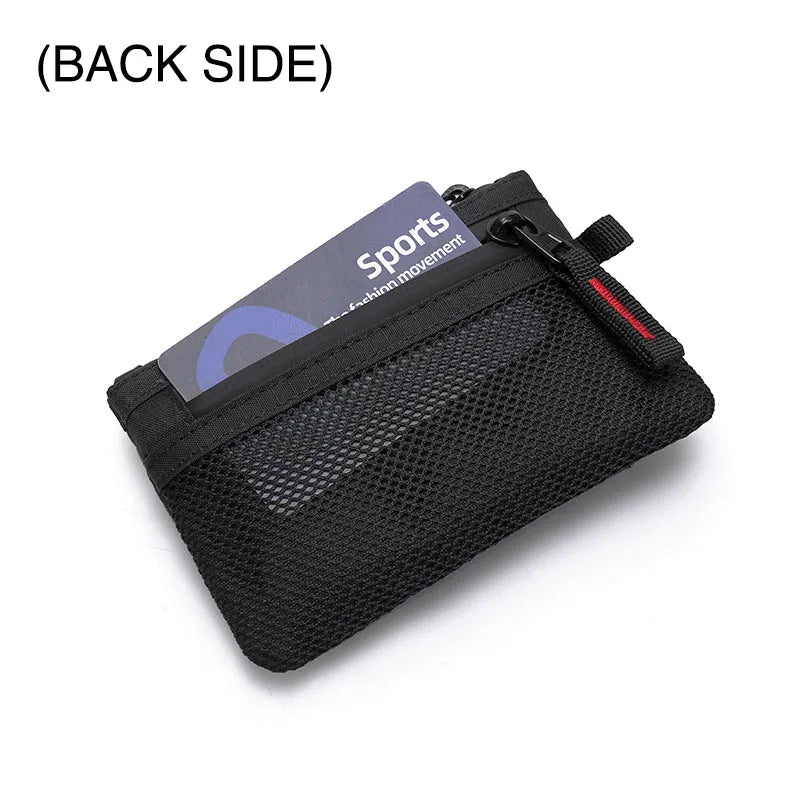 RFID Blocking Nylon Zipper Mini Wallet | Compact Card Holder & Coin Purse for Men