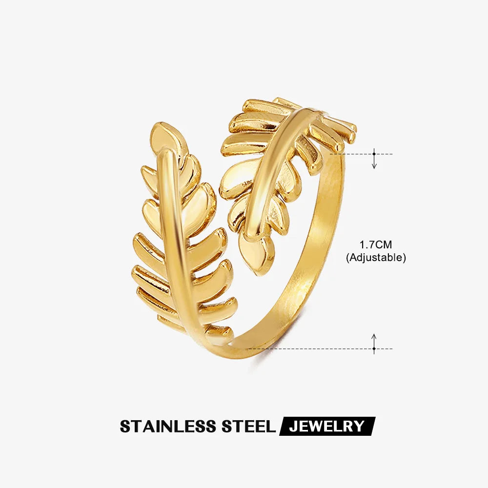 Shell & Star Adjustable Open Ring for Women | 18K Gold Plated