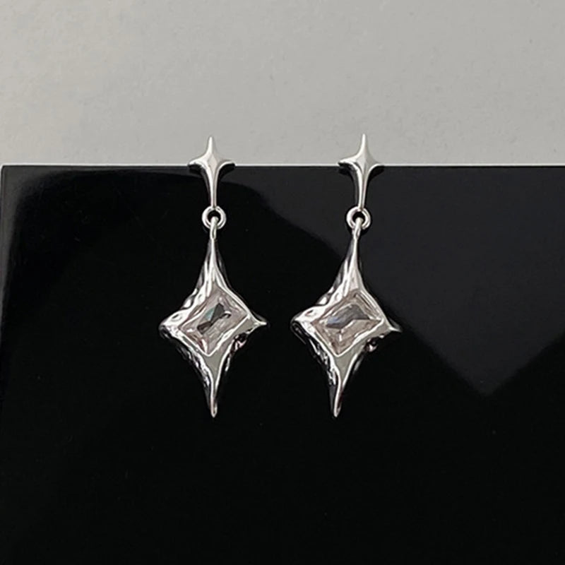 Y2K Star Crystal Drop Dangle Earrings for Women