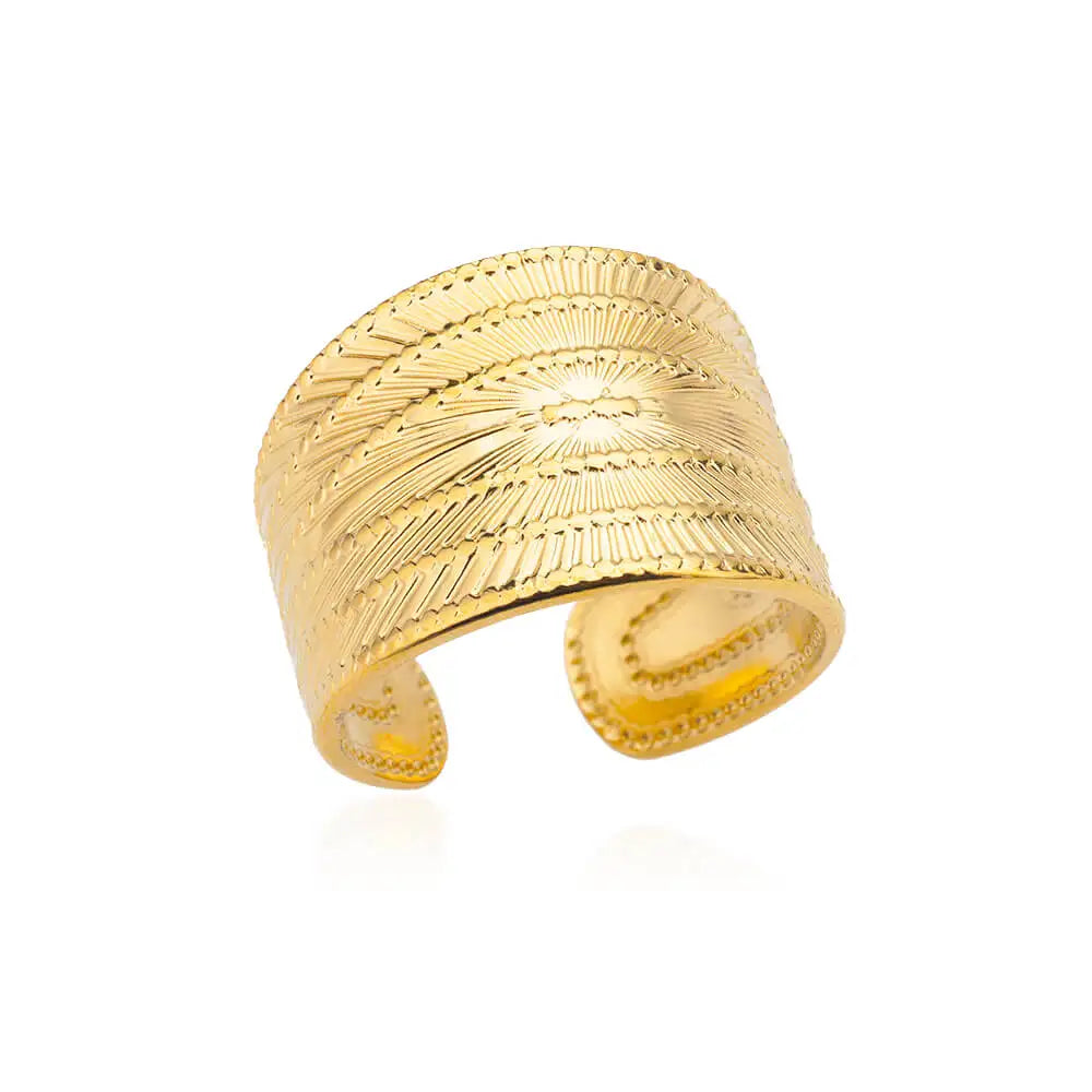 Minimalist Geometric Opening Ring for Women | 18K Gold Plated