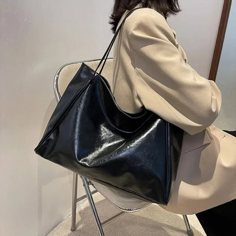 Soft PU Leather Shoulder Tote Bag