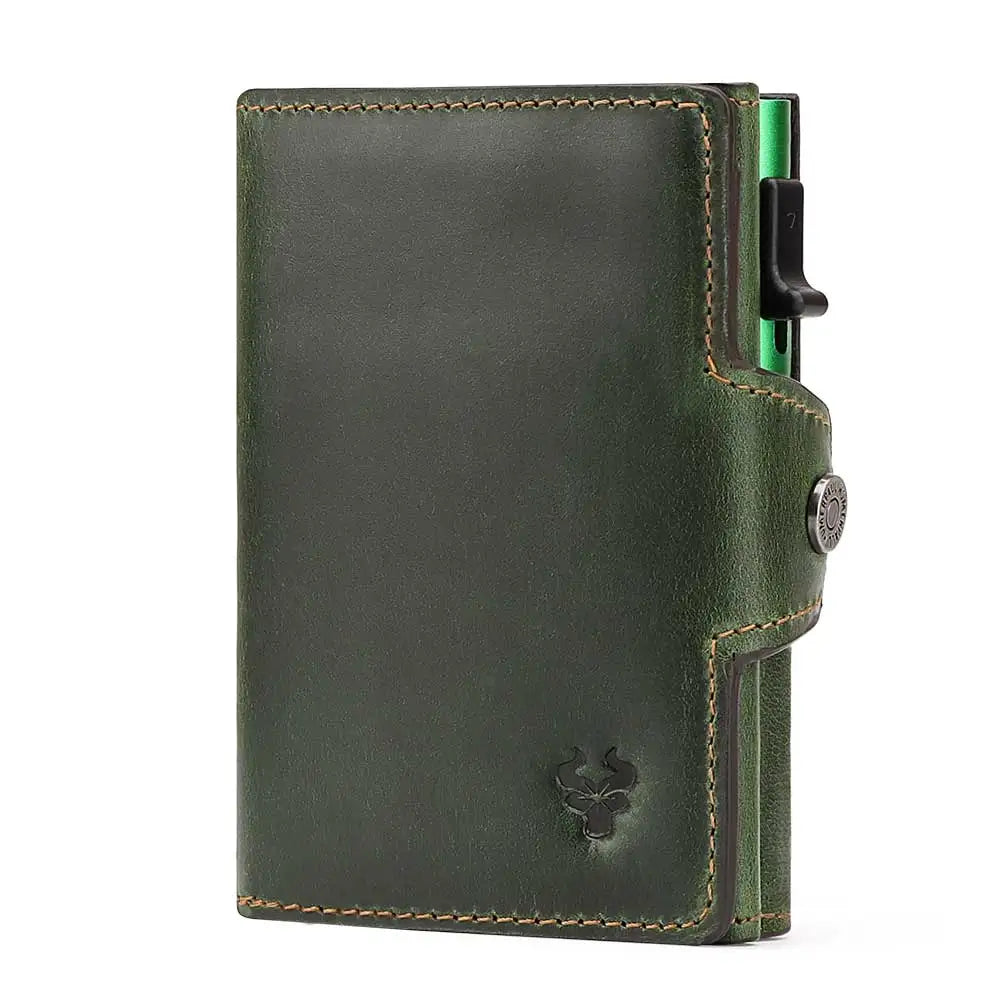Smart Pop-Up | PU Leather Men's Wallet | RFID Blocking Slim Card Case with Zip Coin Pocket