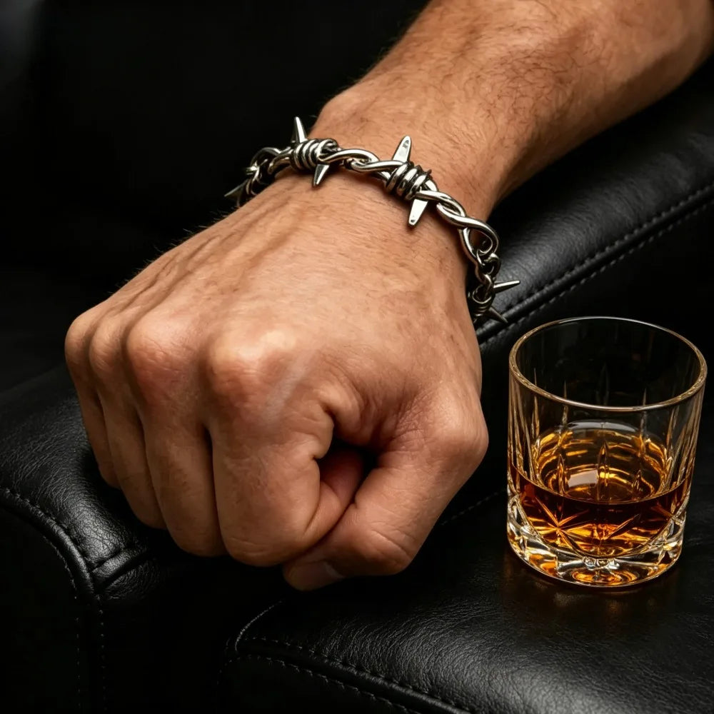 Gothic Barbed Wire Chain Bracelet