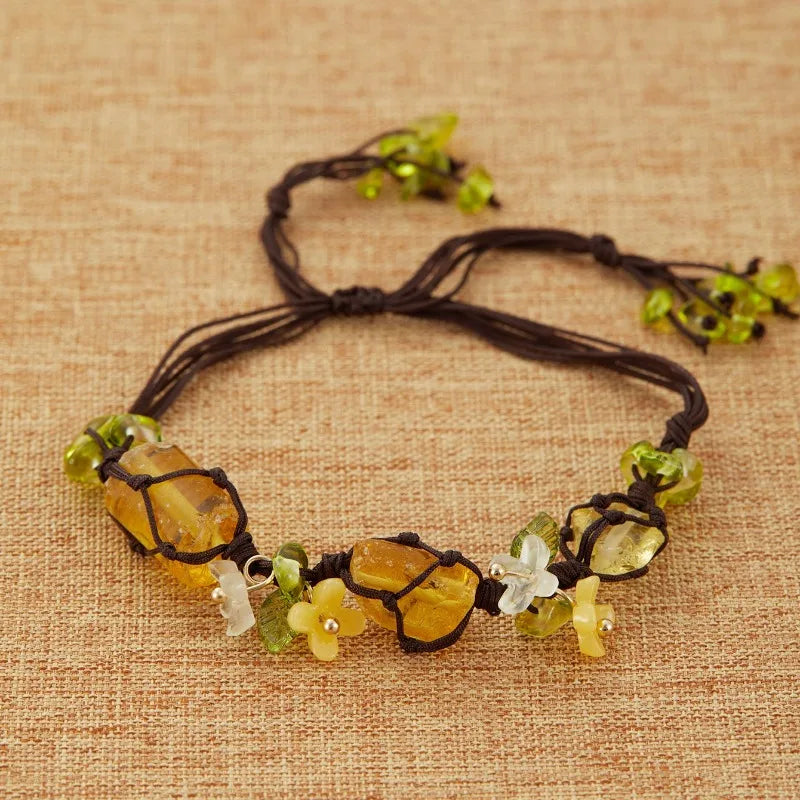 Crystal Fluorite Forest Vine Bracelet for Women | Holiday Wear