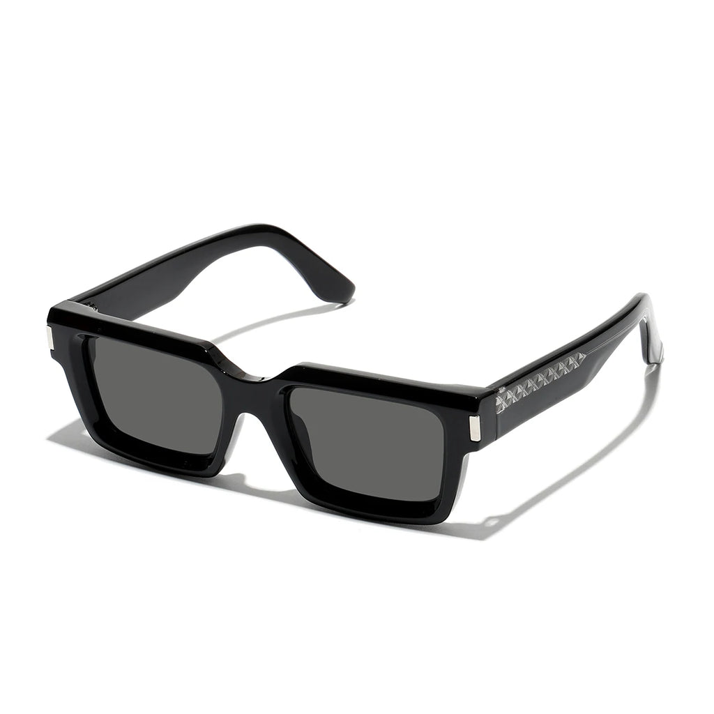 Retro Rectangle Polycarbonate Fashion Sunglasses