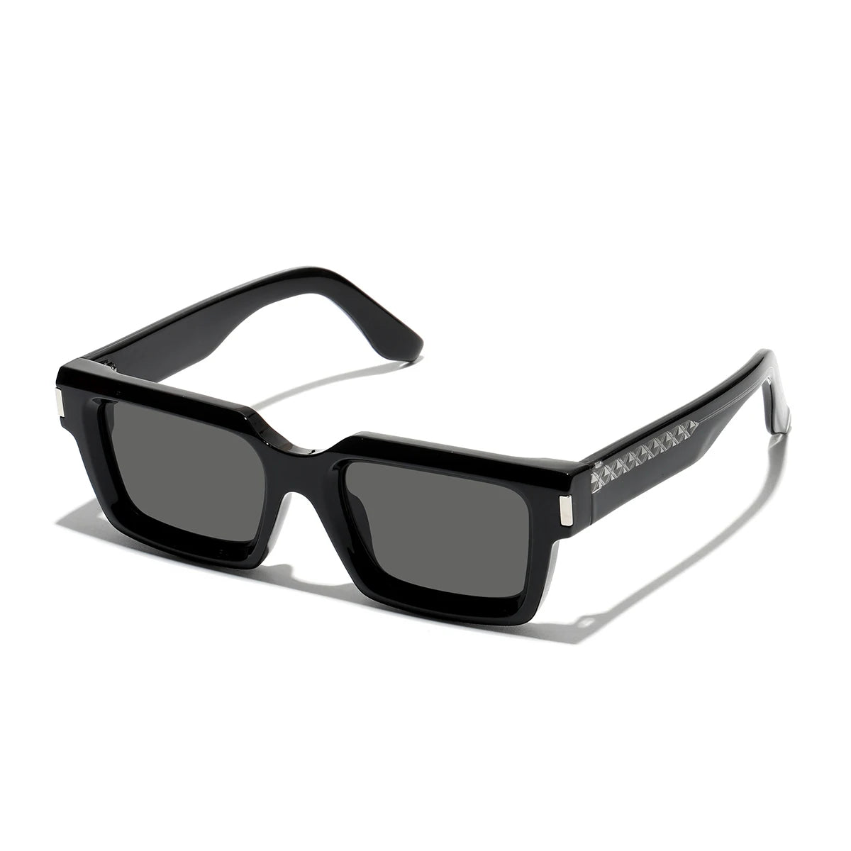 Retro Rectangle Polycarbonate Fashion Sunglasses