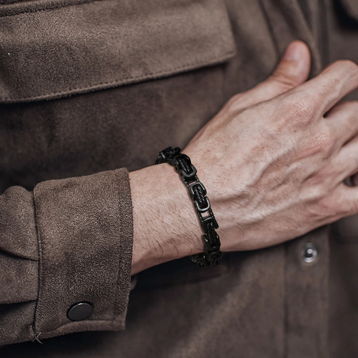 8mm Byzantine Stainless Steel Bracelet for Men