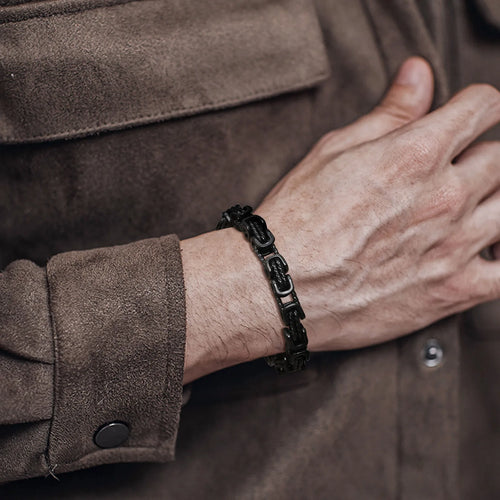 8mm Byzantine Stainless Steel Bracelet for Men