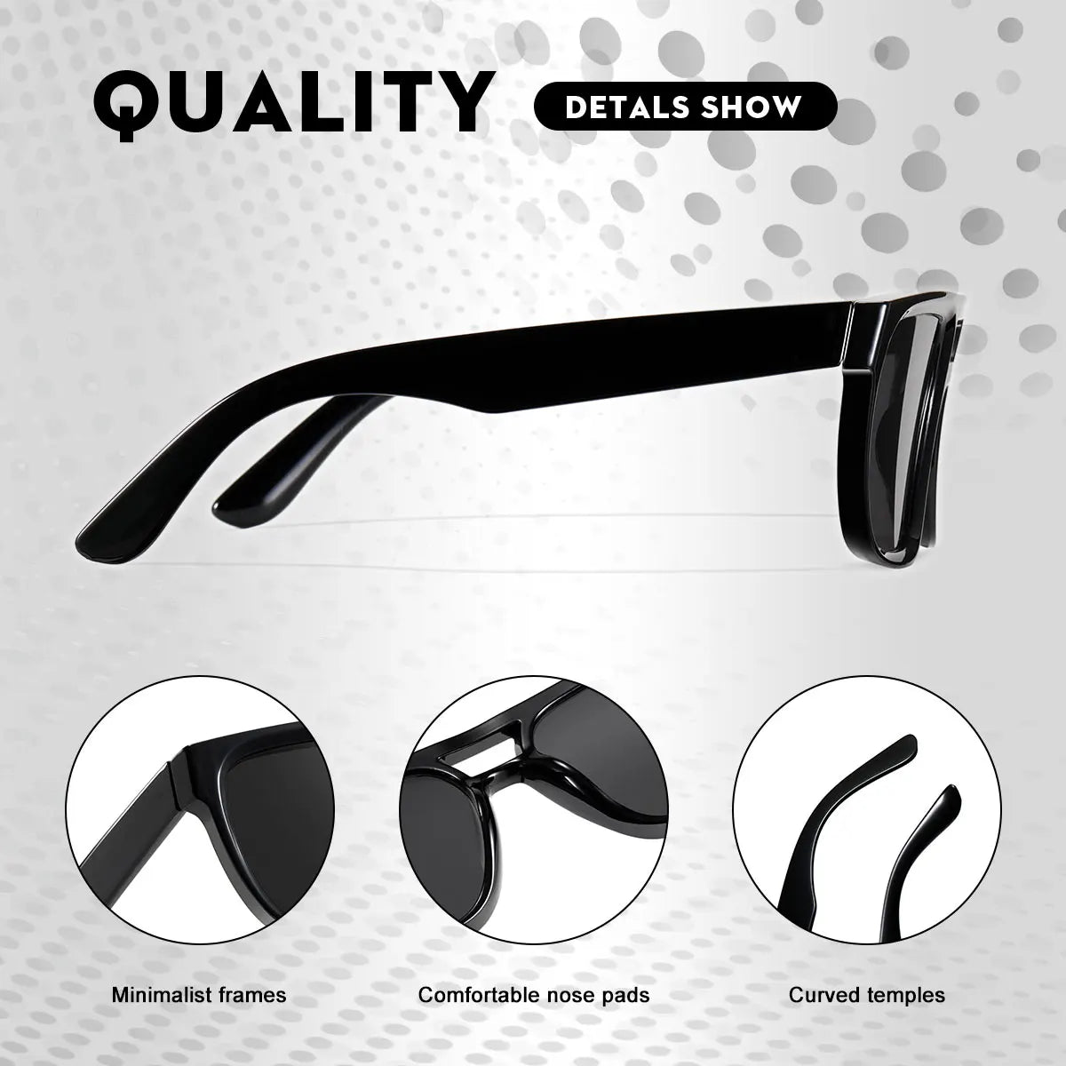 Men's Classic Square Polycarbonate Sunglasses