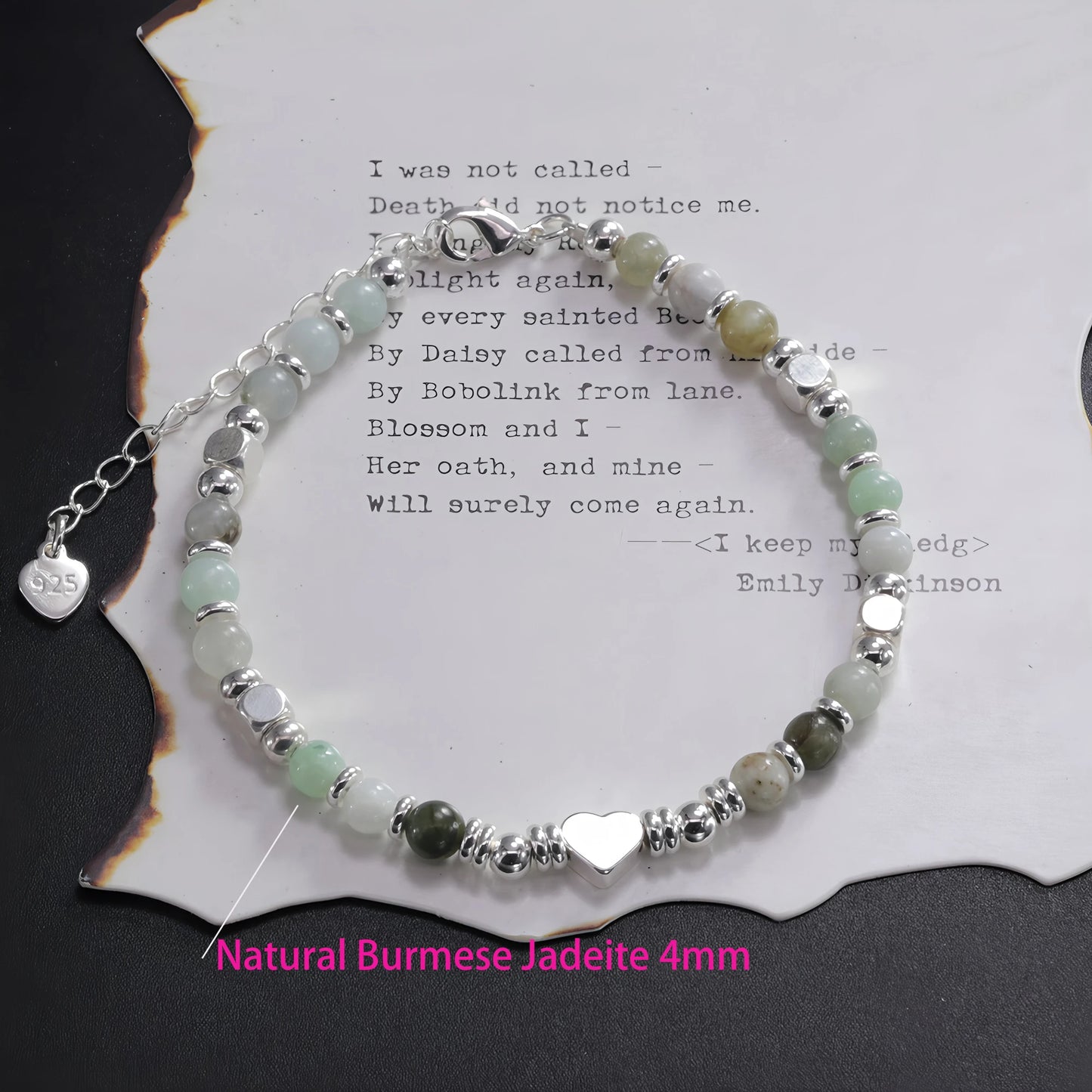925 Sterling Silver Butterfly Bead String Bracelet for Women
