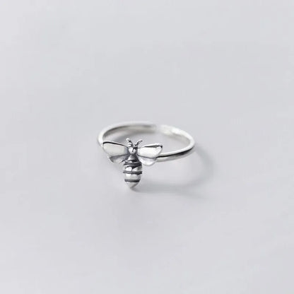 925 Sterling Silver Honeybee Adjustable Ring for Women