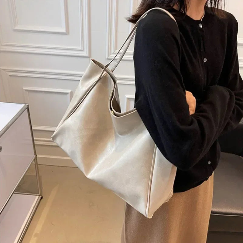 Soft PU Leather Shoulder Tote Bag