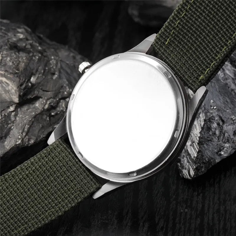 Men's Arabic Dial Quartz Watch with Silicone Strap