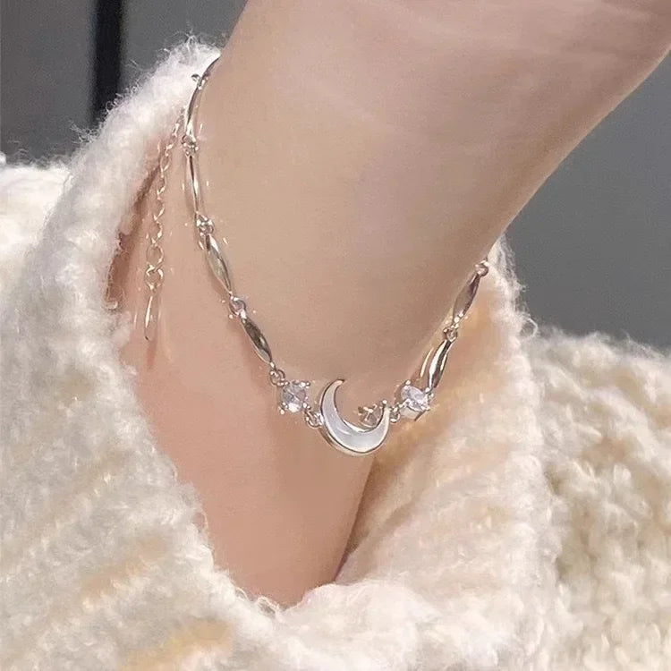 Pink Crystal Cherry Blossom Bracelet for Women