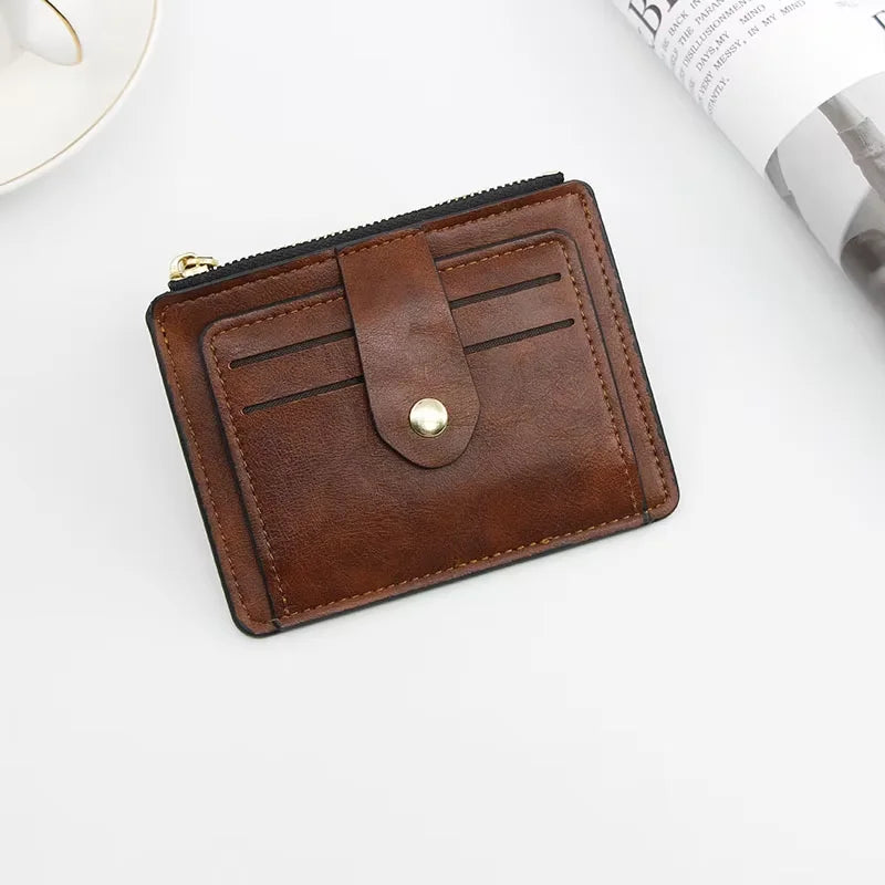 Men's Slim PU Leather Business Wallet | Credit Card & Coin Pocket Bifold Purse