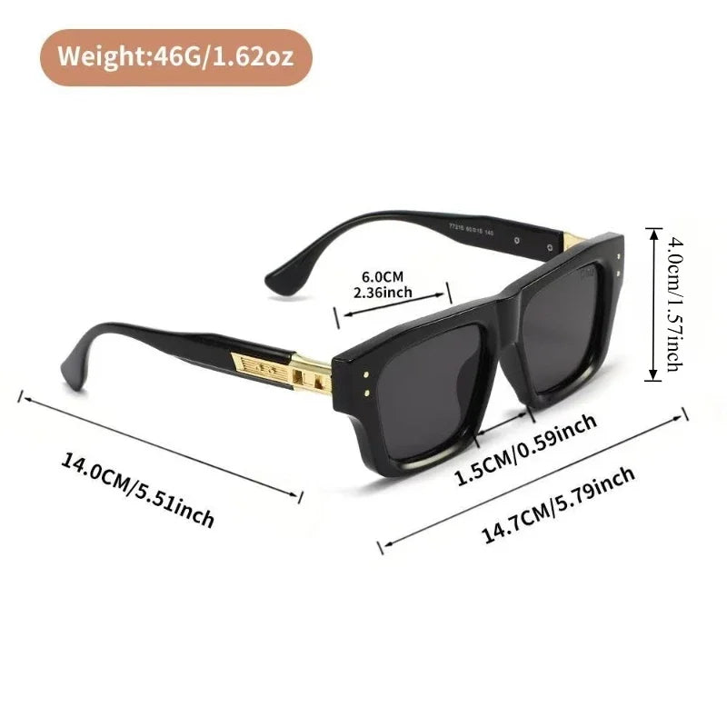 Unisex Retro Square Travel-Style Sunglasses