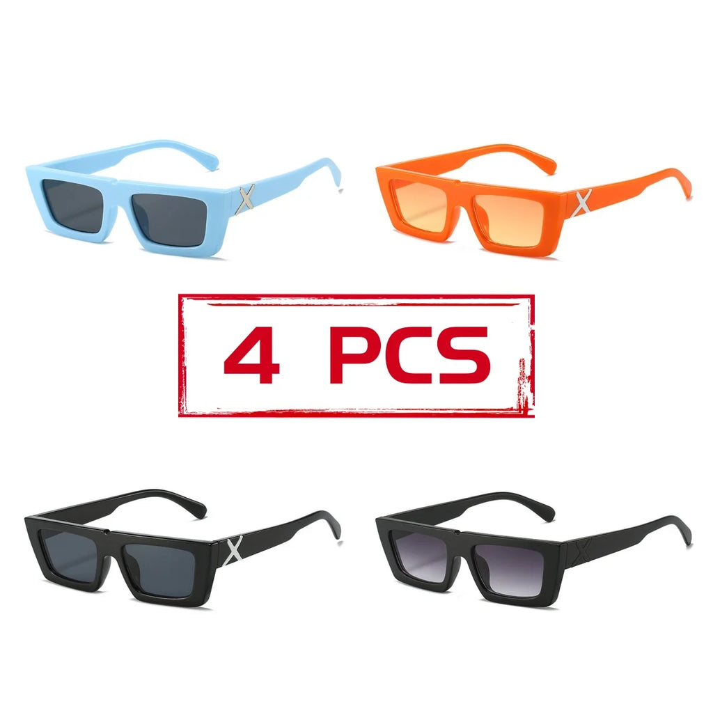 Retro Square Resin-Frame Fashion Sunglasses