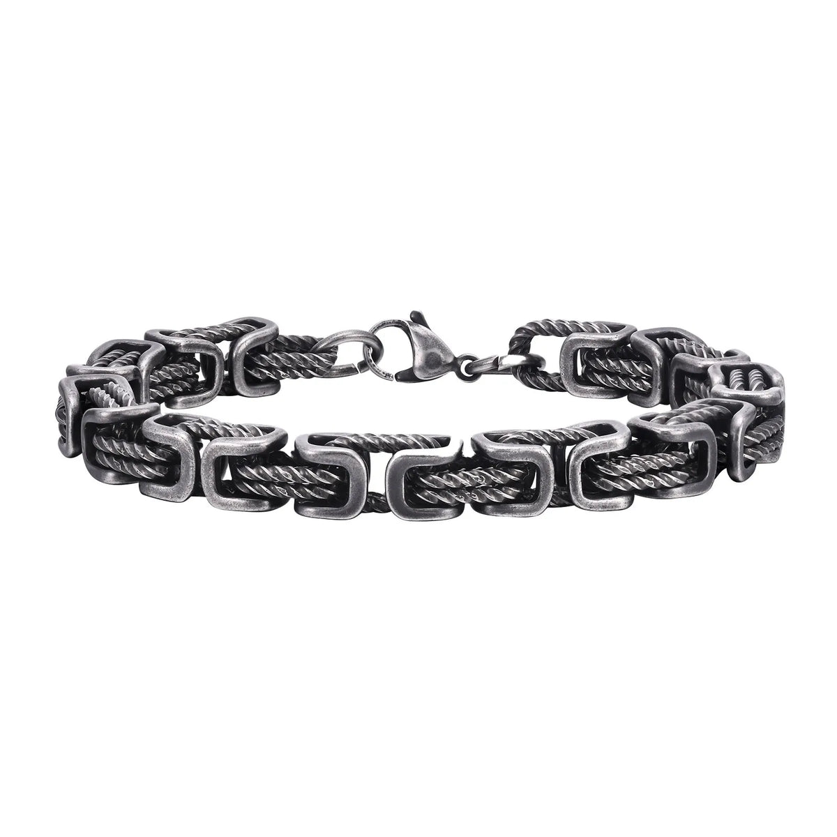 8mm Byzantine Stainless Steel Bracelet for Men