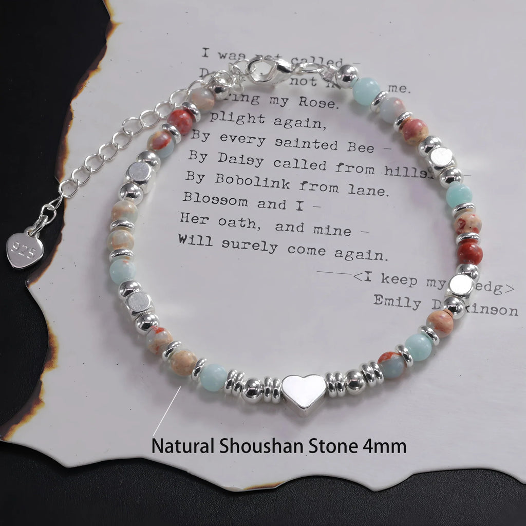 925 Sterling Silver Butterfly Bead String Bracelet for Women